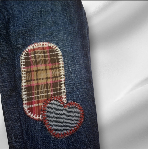 Old Navy Skinny Blue Jeans Patches, Elastic Waist, Size 12-18 Months - Picture 6 of 10